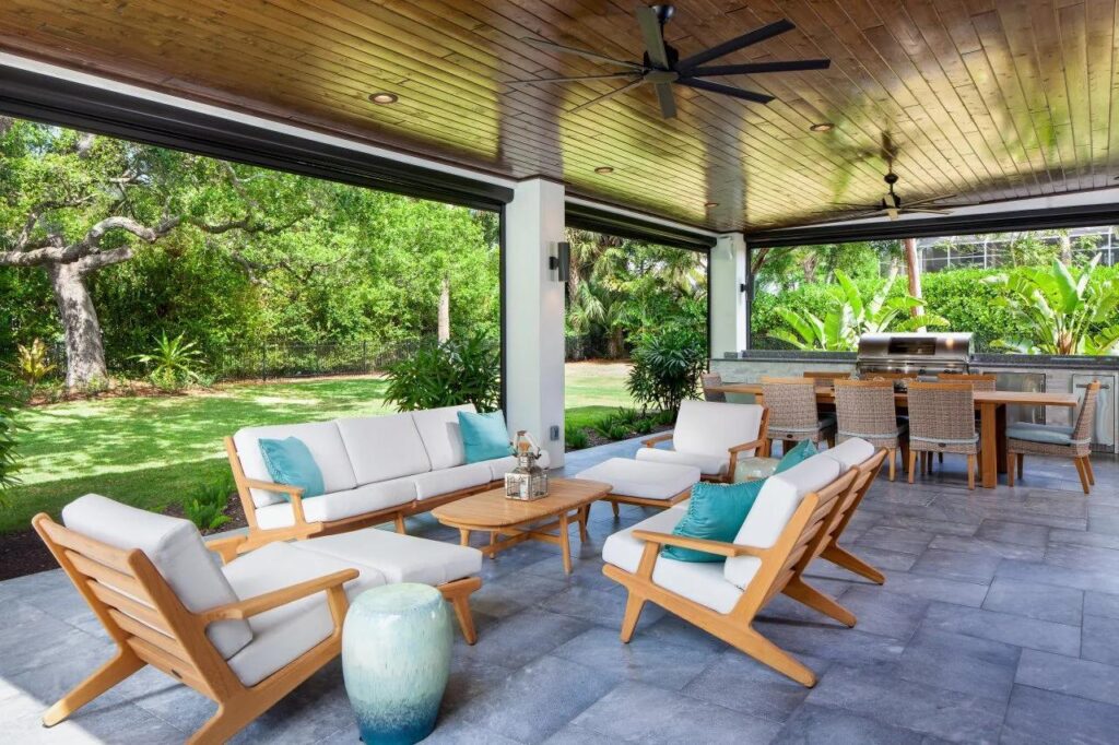 Covered Florida lanai designed for comfortable outdoor living