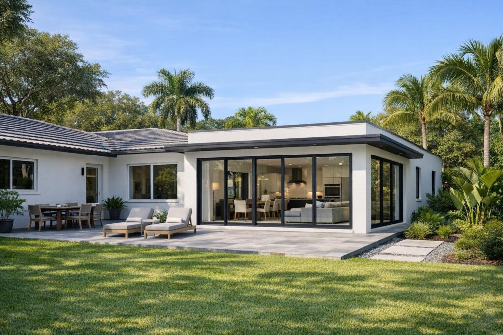 Spacious custom home addition designed for a growing family in South Florida.