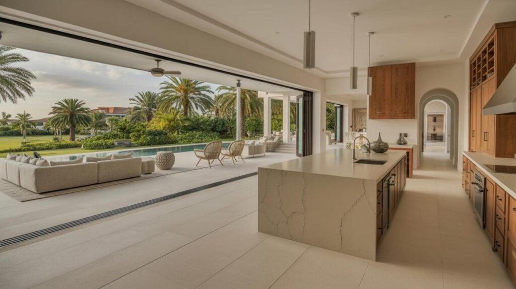 Modern Florida home with indoor outdoor entertaining space and spacious kitchen