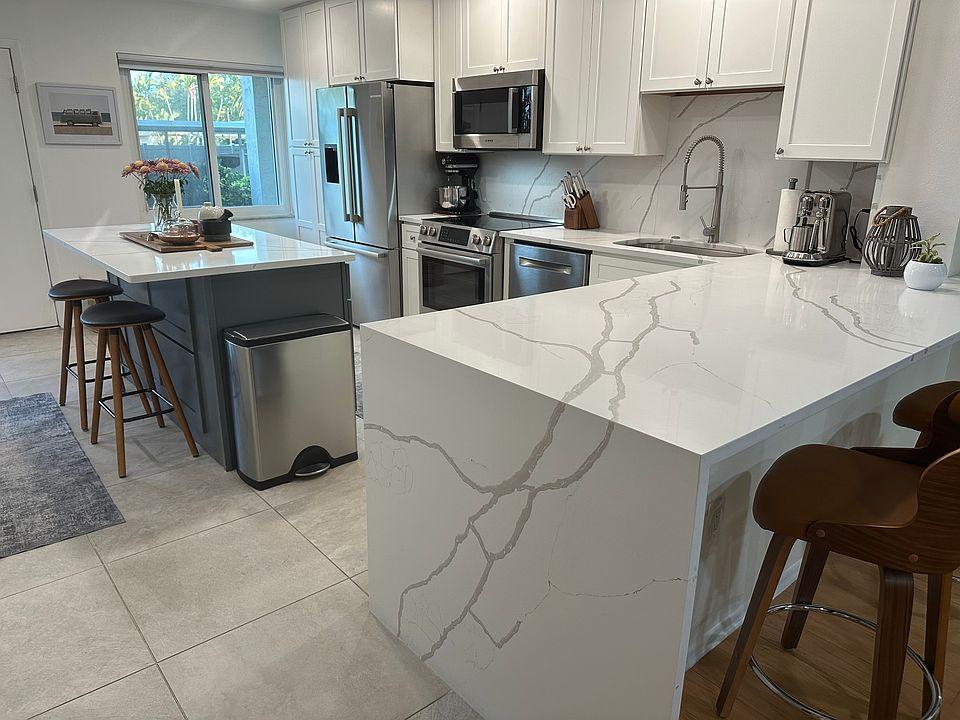 Modern Florida kitchen with durable quartz countertops and natural light