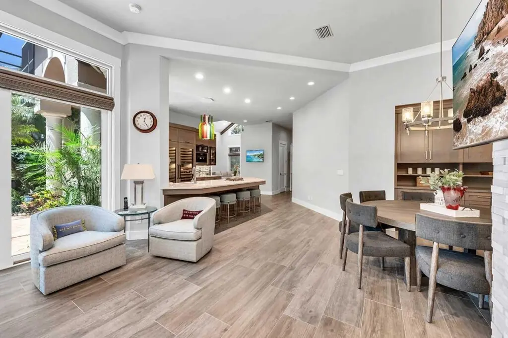 Stylish low-maintenance modern Florida home interior with durable materials