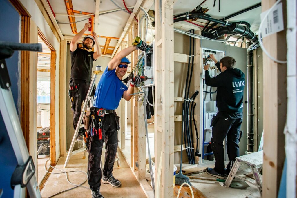 Professional installation of plumbing and electrical systems in a Florida home