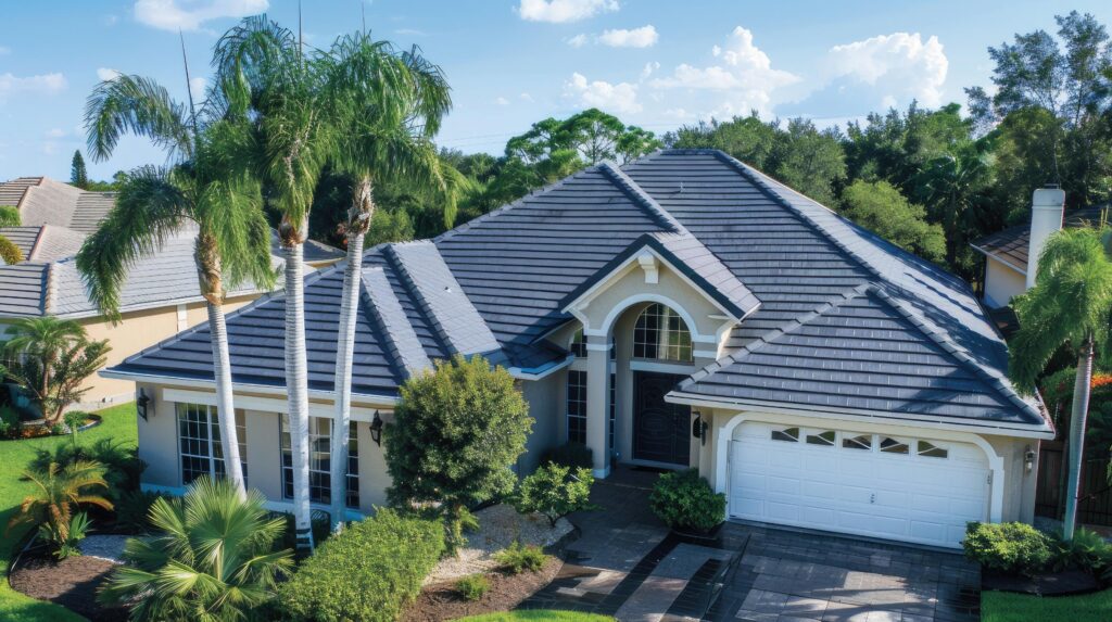 High-quality roof installation on a modern Florida home